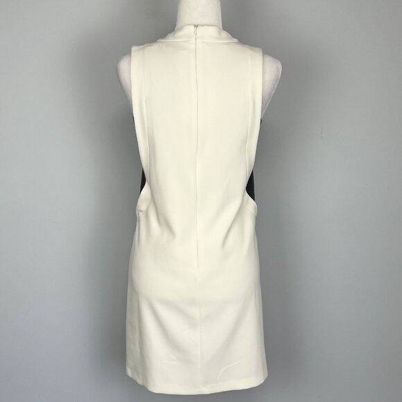 Tintoretto Womens Ivory Gray Sleeveless Mock Neck Mini Dress size Small - Picture 9 of 15